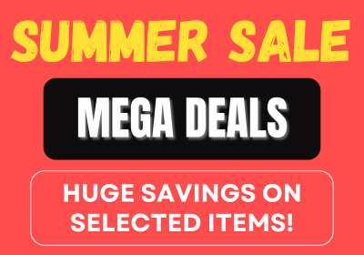 banner promoting mega deal offers on a red background