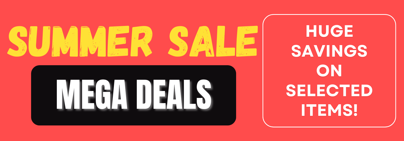 banner promoting mega deal offers on a red background