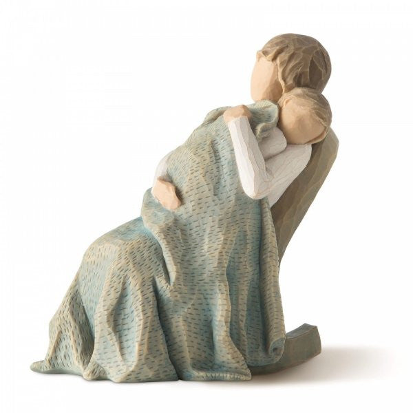 Willow Tree The Quilt Figurine showing a mother holding a baby under a quilt or blanket