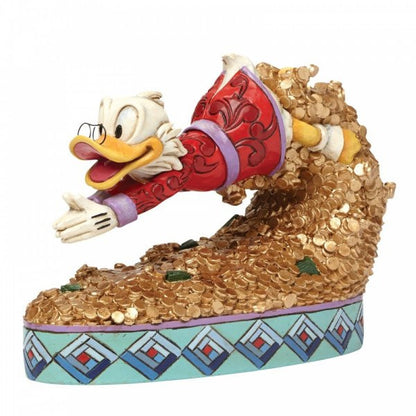 Disney Traditions Uncle Scrooge diving into a pile of money figurine
