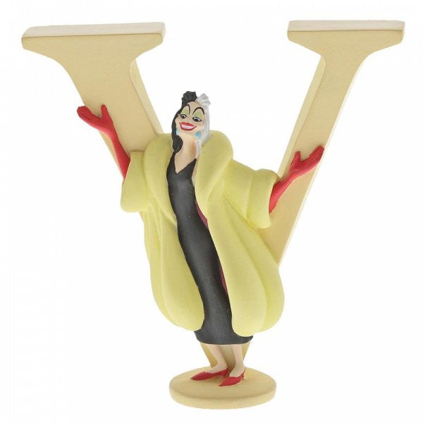 "V" Cruella De Vil Disney Enchanting Alphabet Letter figurine
