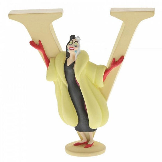 "V" Cruella De Vil Disney Enchanting Alphabet Letter figurine