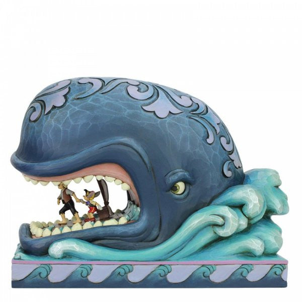 Disney Traditions Monstro the Whale with Geppetto & Pinocchio in his mouth figurine.
