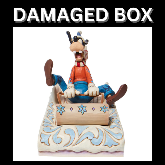 DAMAGED BOX - Disney Traditions A Wild Ride - Goofy Sledding Figurine 6008974
