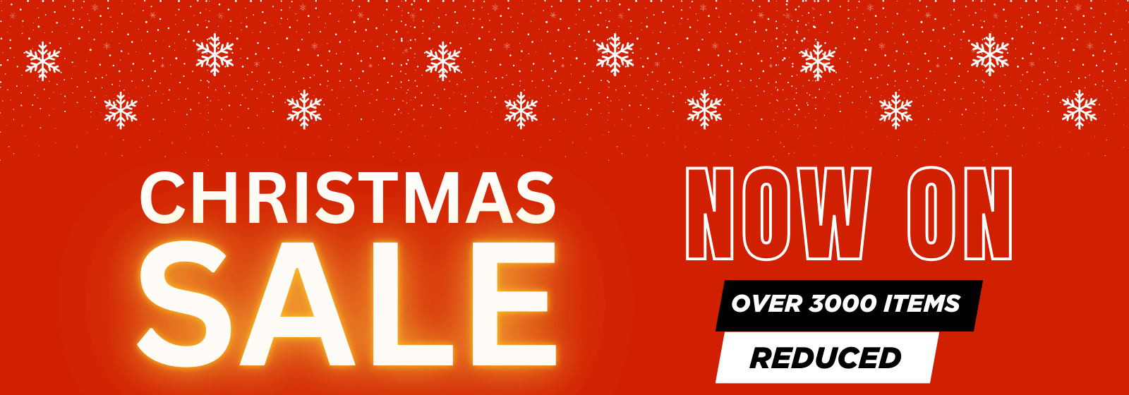 Banner advertising a Christmas Sale with up to 50% Off