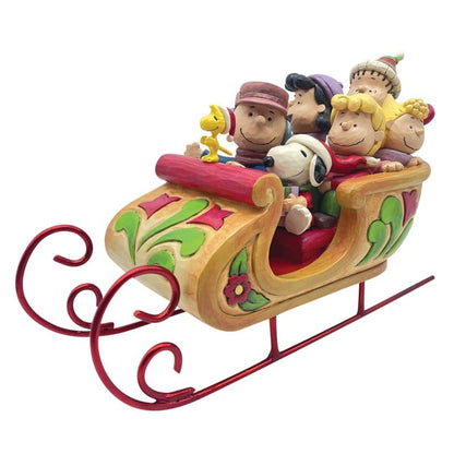A Sleigh Ride to Remember (Snoopy and Friends in Sleigh) Figurine Peanuts By Jim Shore 6018692
