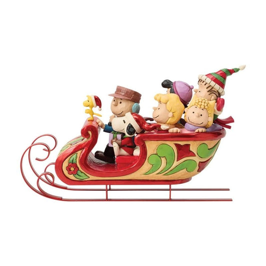 A Sleigh Ride to Remember (Snoopy and Friends in Sleigh) Figurine Peanuts By Jim Shore 6018692