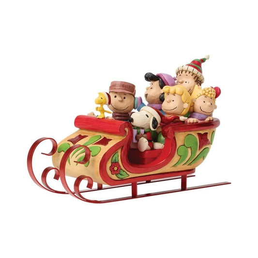 A Sleigh Ride to Remember (Snoopy and Friends in Sleigh) Figurine Peanuts By Jim Shore 6018692
