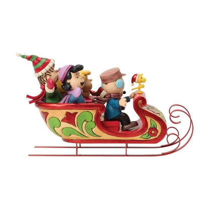 A Sleigh Ride to Remember (Snoopy and Friends in Sleigh) Figurine Peanuts By Jim Shore 6018692
