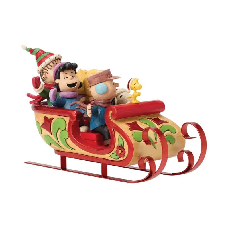 A Sleigh Ride to Remember (Snoopy and Friends in Sleigh) Figurine Peanuts By Jim Shore 6018692
