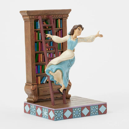 A World of Books (Belle on Bookcase) Figurine - Disney Traditions By Jim Shore