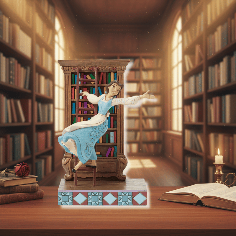 A World of Books (Belle on Bookcase) Figurine - Disney Traditions By Jim Shore