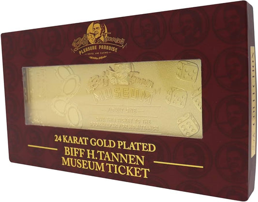 Back to The Future Biff H.Tannen 24 Karat Hold Plated Museum Ticket