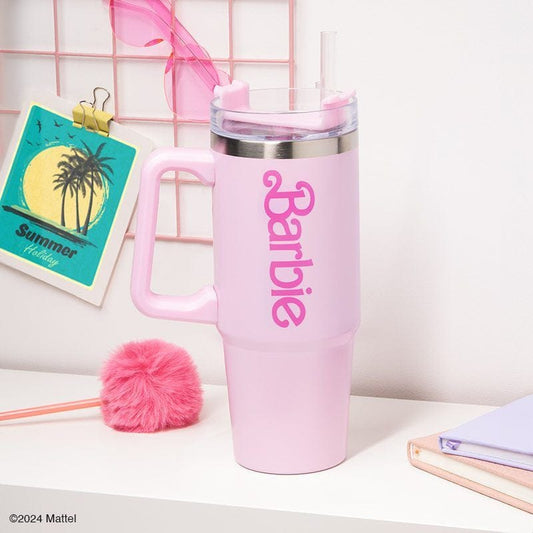Barbie XL Travel Cup With Straw By Paladone