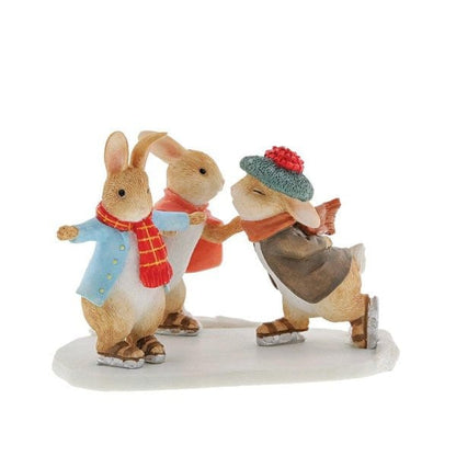 Beatrix Potter Peter, Benjamin and Flopsy Skating Christmas Figurine
