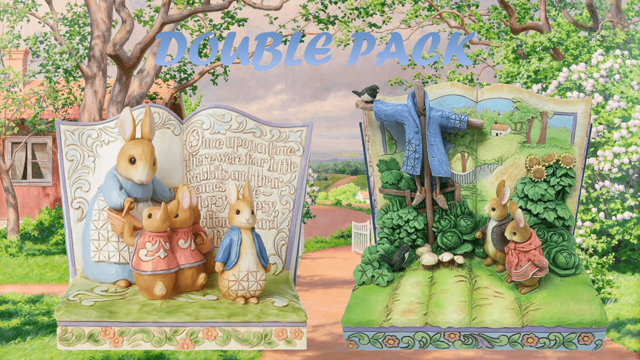 Beatrix Potter Peter Rabbit Storybook Double Pack Figurines by Jim Shore