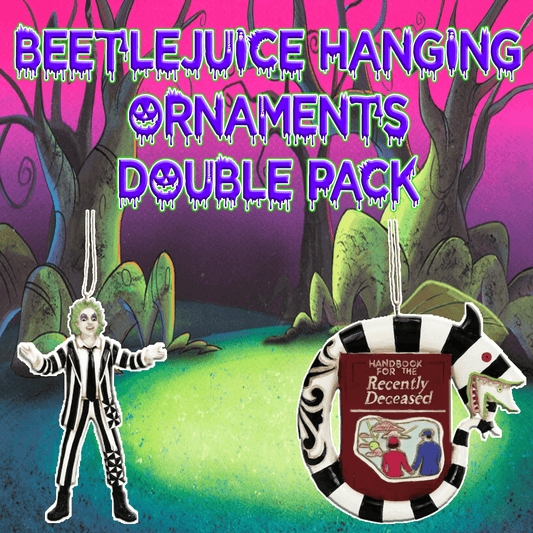Beetlejuice By Jim Shore Classic & Sandworm Beetlejuice Hanging Ornaments Double Pack