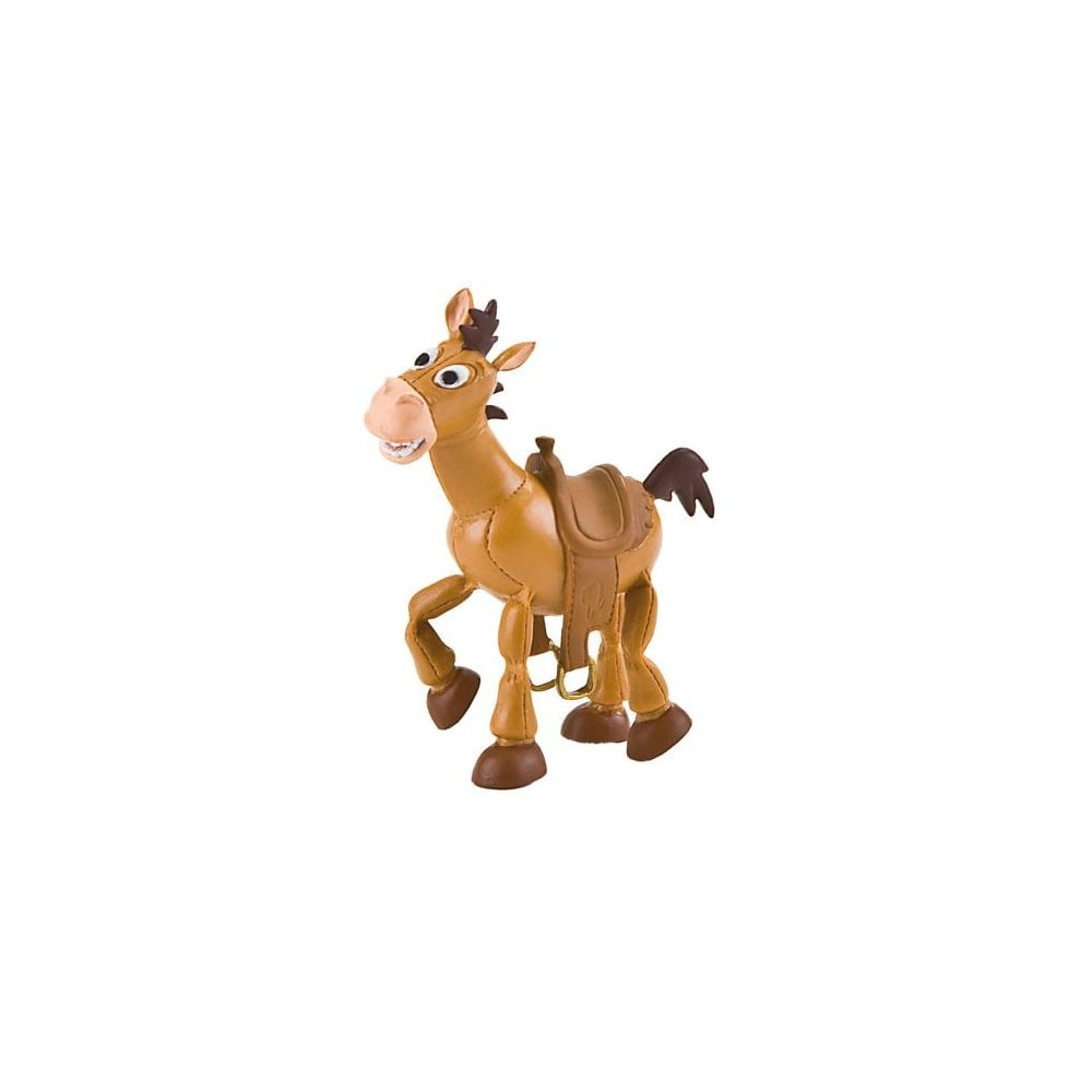 The Bullyland Disney Bullseye Toy Story Figurine is a brown cartoon horse toy with a big smile, wide eyes, saddle, and cheerful expression, inspired by Bullseye from Toy Story.