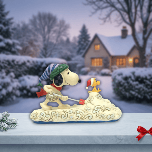 Clearing the Way for Christmas Snoopy Shovelling Snow with Woodstock Figurine Peanuts By Jim Shore 6018680