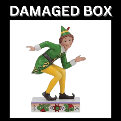DAMAGED BOX - Buddy Elf Smiling is My Favourite (Crouching Pose Figurine) By Jim Shore