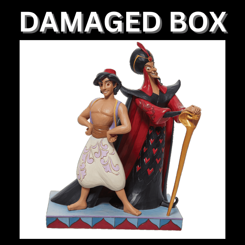 DAMAGED BOX - Disney Traditions Aladdin and Jafar Good Vs. Evil By Jim Shore