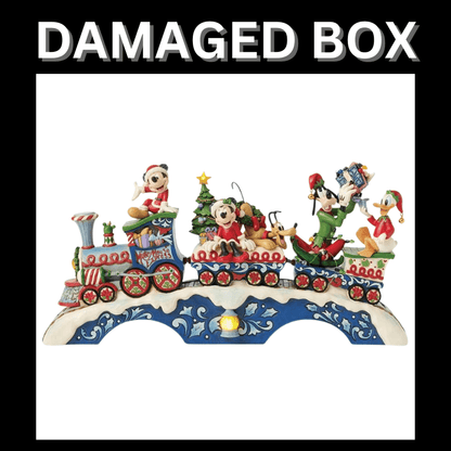 DAMAGED BOX - Disney Traditions Christmas Cheer On Track (Mickey & Friends LED Musical Train) Figurine By Jim Shore 6014996 (Copy)