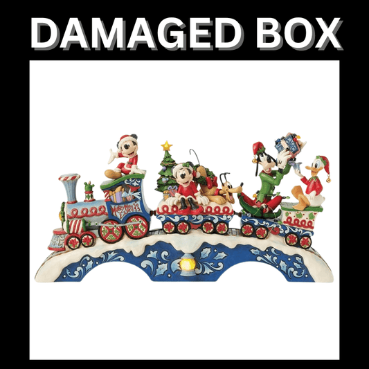 DAMAGED BOX - Disney Traditions Christmas Cheer On Track (Mickey & Friends LED Musical Train) Figurine By Jim Shore 6014996 (Copy)