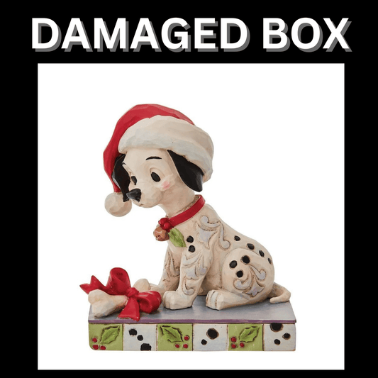DAMAGED BOX - Disney Traditions Christmas Lucky Personality Pose Figurine By Jim Shore