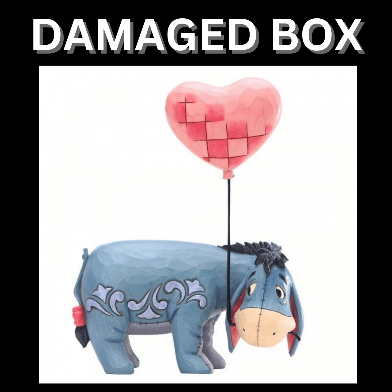 DAMAGED BOX - Disney Traditions Eeyore with a Heart Balloon Figurine