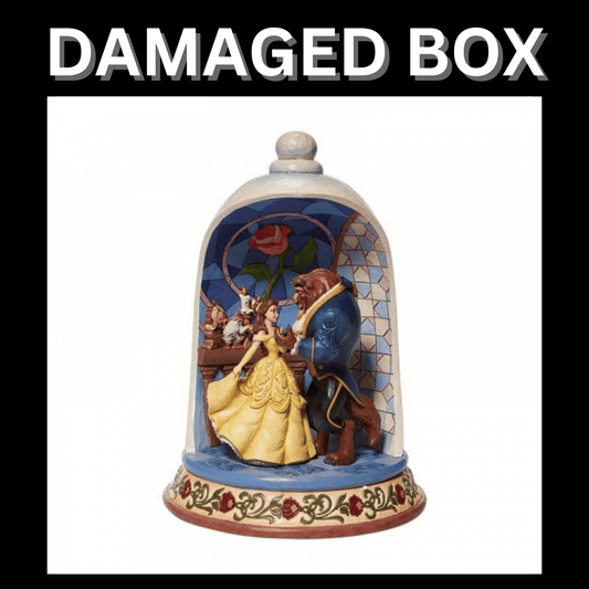 DAMAGED BOX - Disney Traditions Enchanted Love Beauty & The Beast Rose Dome