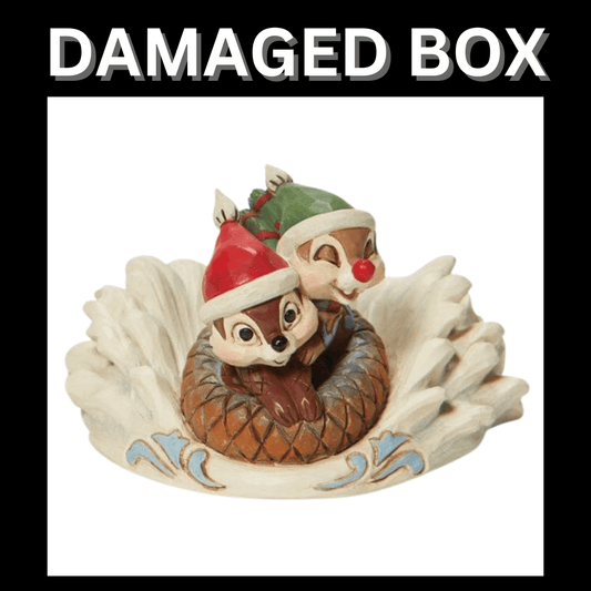 DAMAGED BOX - Disney Traditions Fun in the Snow - Chip & Dale Sledding Figurine