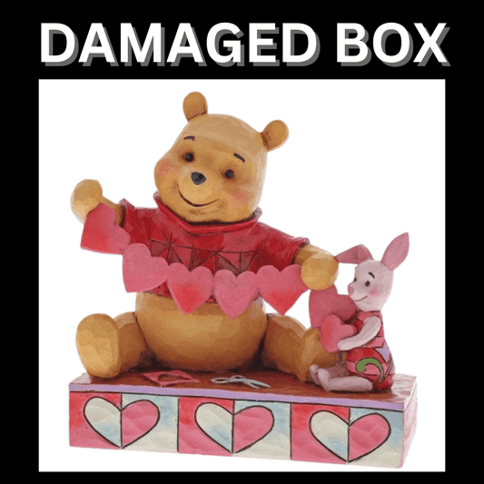 DAMAGED BOX - Disney Traditions Handmade Valentines - Pooh and Piglet Figurine