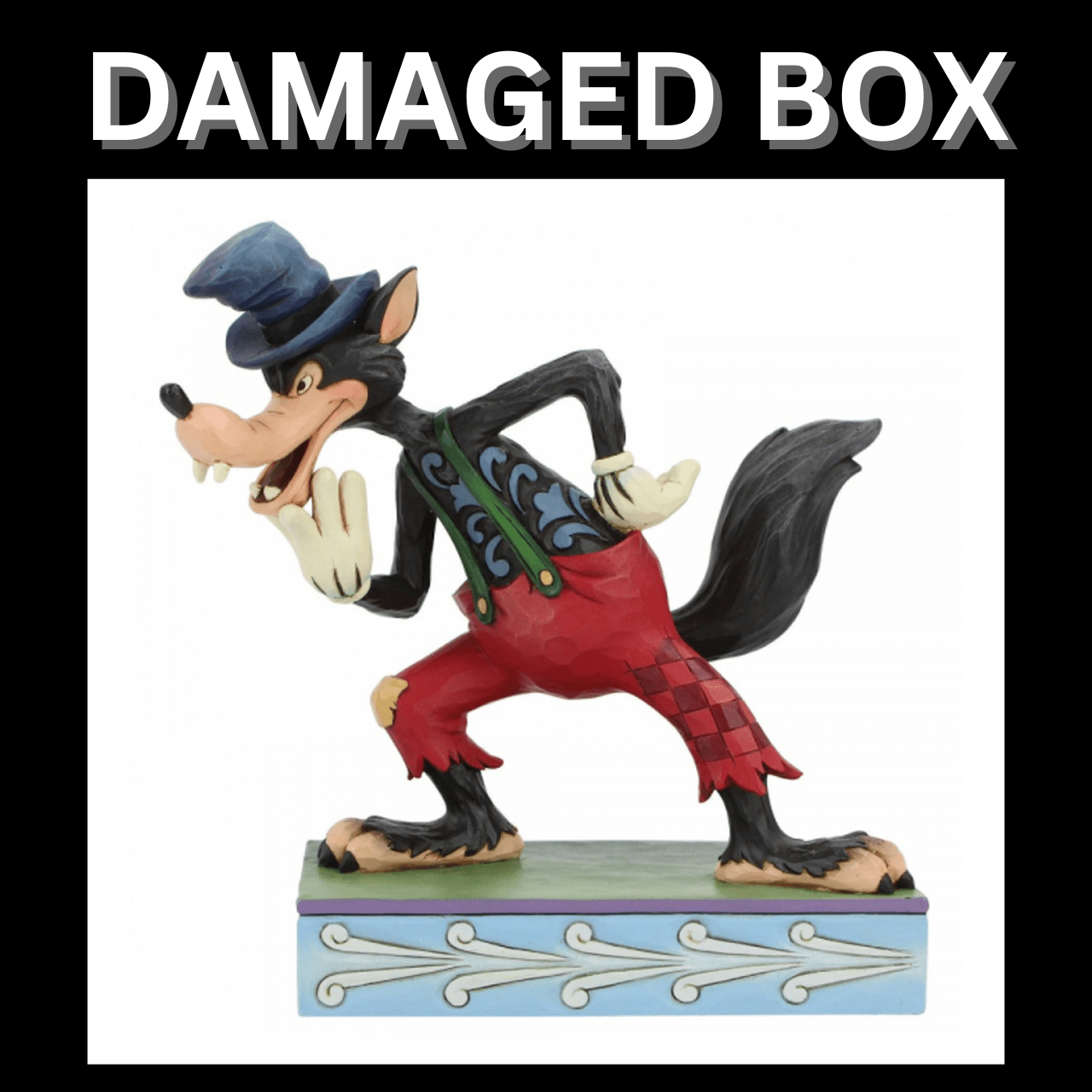 DAMAGED BOX - Disney Traditions I'll Huff and I'll Puff! - Silly Symphony Big Bad Wolf Figurine