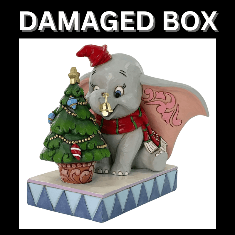 DAMAGED BOX - Disney Traditions Merry Moments (Dumbo with Christmas Tree) Figurine By Jim Shore