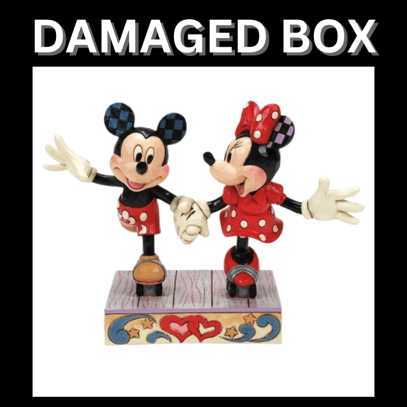 DAMAGED BOX - Disney Traditions Mickey and Minnie Roller Skating Figurine