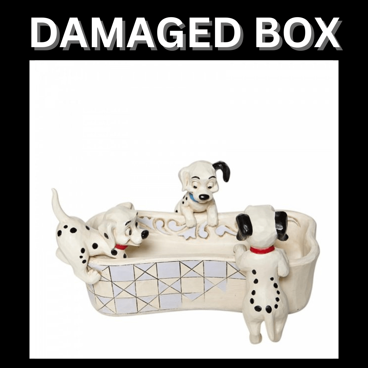 DAMAGED BOX - Disney Traditions Puppy Bowl - 101 Dalmatians Bone Shaped Dish