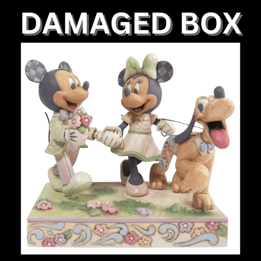 DAMAGED BOX - Disney Traditions Springtime Stroll Mickey, Minnie and Pluto Figurine By Jim Shore 6010101