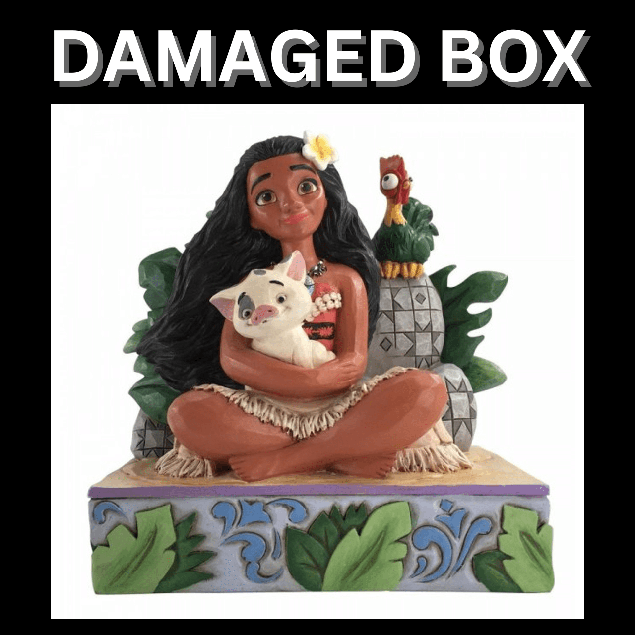 DAMAGED BOX - Disney Traditions Welcome to Motunui - Moana with Pua and Hei Hei Figurine