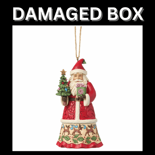 DAMAGED BOX - Heartwood Creek Santa With Gifts Hanging Ornament By Jim Shore