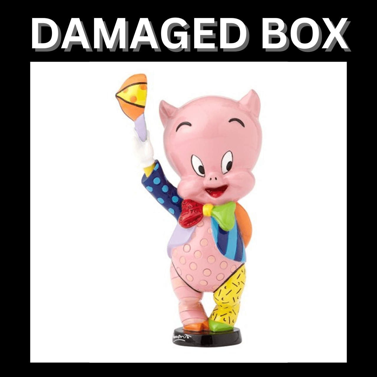 DAMAGED BOX - Looney Tunes Britto Porky Pig with Baseball Cap Figurine