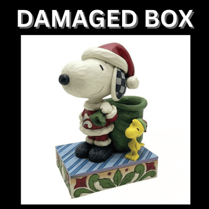 DAMAGED BOX - Snoopy Santa Figurine By Jim Shore