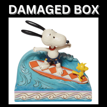 DAMAGED BOX - Snoopy & Woodstock Surfing Figurine By Jim Shore