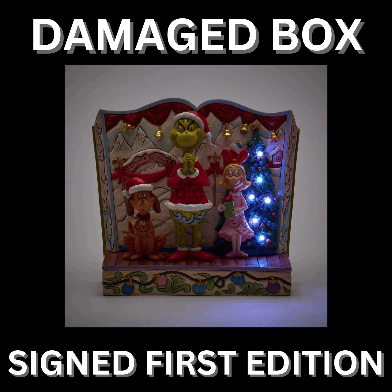 DAMAGED BOX - The Grinch with Cindy-Lou and Max Storybook (Signed First Edition)