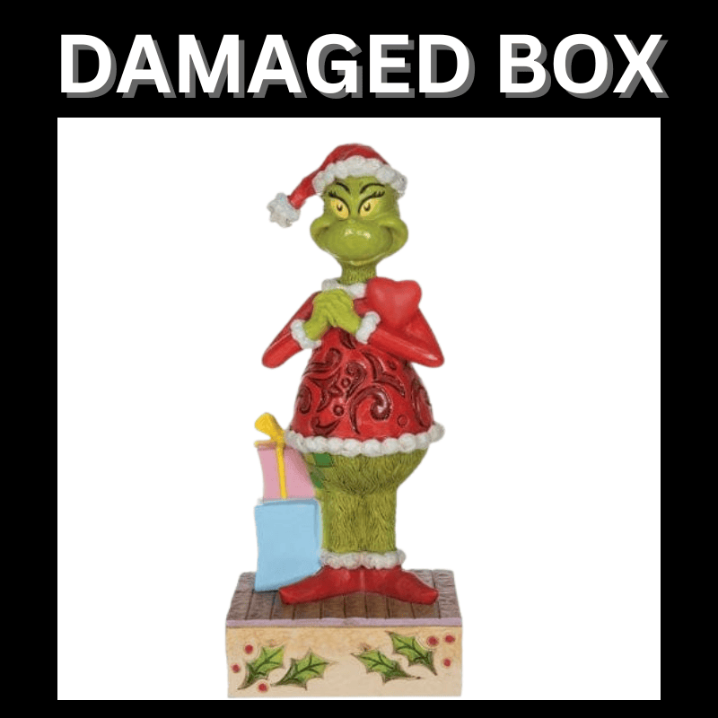 DAMAGED BOX - The Grinch with Large Blinking Heart Figurine By Jim Shore