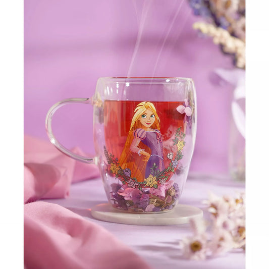 Disney Pastel Princess Floral Decorative Glass Mug - Rapunzel (Tangled)