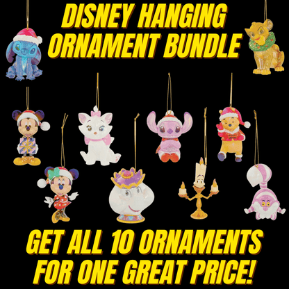 Disney 10 Piece Christmas Hanging Ornament Bundle