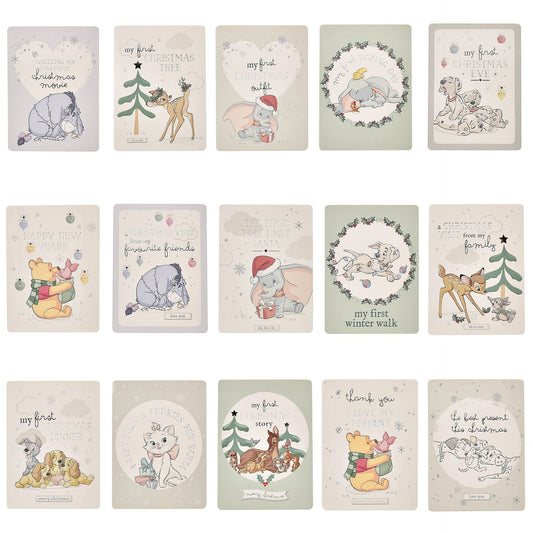 Disney Baby Magical Beginnings Baby's First Christmas Set of 15 Milestone Cards