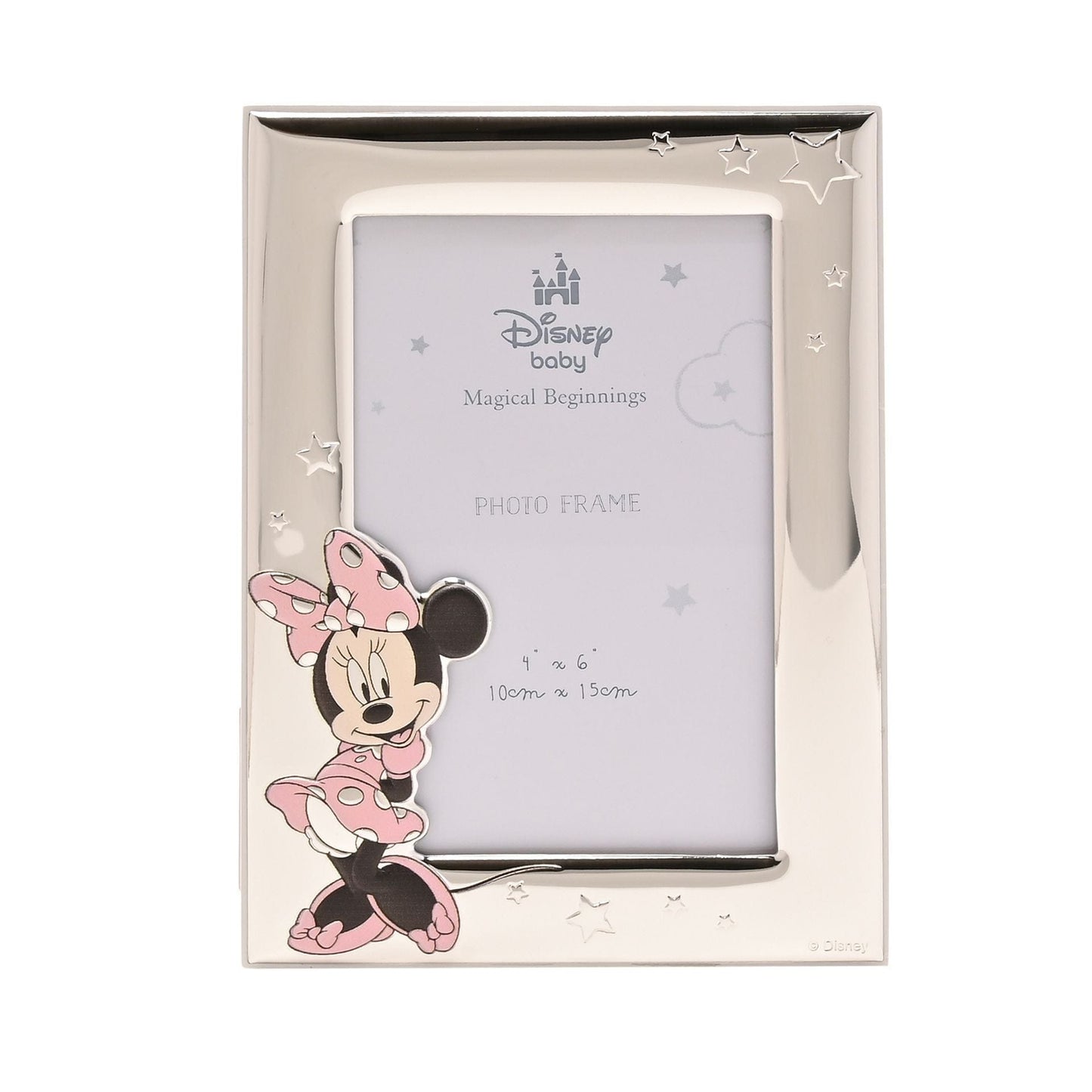 Disney Baby Magical Beginnings Silver Minnie Photo Frame 4" x 6" Mickey & Friends