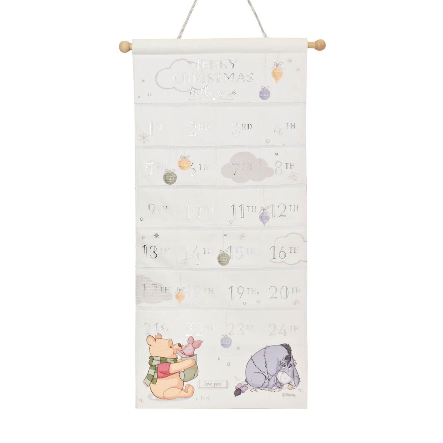 Disney Baby Magical Beginnings Winnie The Pooh Fabric Advent Calendar - Merry Christmas