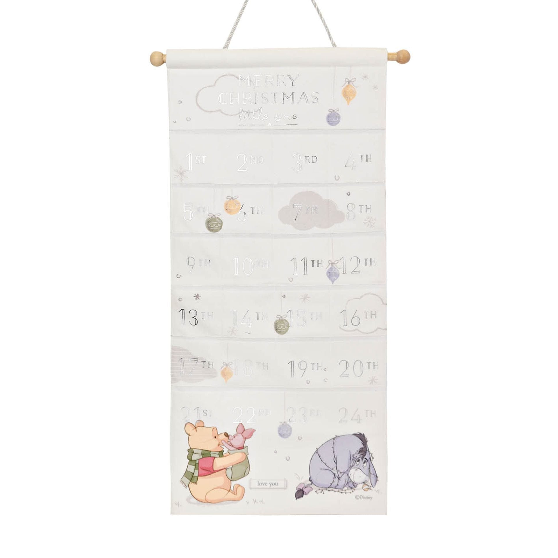 Disney Baby Magical Beginnings Winnie The Pooh Fabric Advent Calendar - Merry Christmas